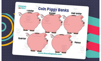 Coin Piggy Banks: American Currency Activity