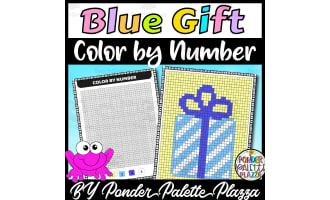 Color By Number: Blue Gift - Coloring Activity
