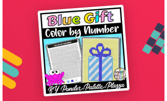 Color By Number: Blue Gift - Coloring Activity