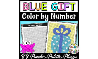 Color by Number - Blue Gift
