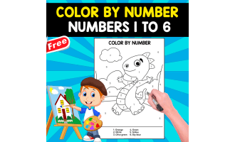 COLOR BY NUMBER | NUMBERS 1 TO 6