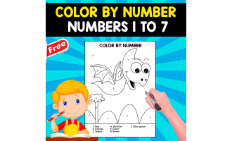 COLOR BY NUMBER | NUMBERS  1 TO 7