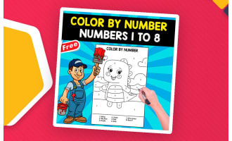 COLOR BY NUMBER | NUMBERS 1 TO 8