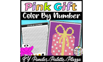 Color By Number - Pink Gift Shape - Coloring Activity