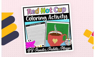 Color By Number - Red Hot Cup Shape - Coloring Activity