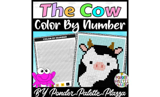 Color By Number - The Cow Shape - Coloring Activity