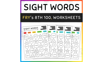 Color by Sight Word Game, High Frequency FRY Words, 8th 100 - SET 8