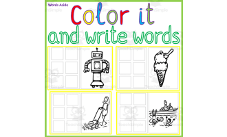 Color it and Write Words Worksheets