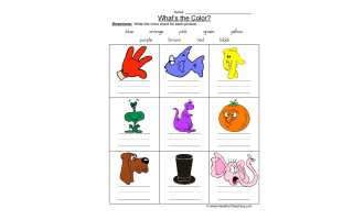 Color Names Pictures Worksheet
