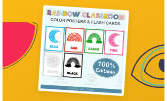 Color Poster Classroom Decor in Pastel Rainbow Theme - 100% Editable
