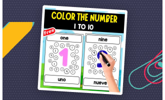 COLOR THE NUMBER | 1 TO 10