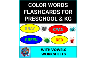 Color Words Flashcards for Preschool, Kindergarten, & Montessori