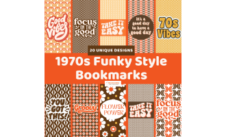 Colorful Classroom Decor - Funky Hip Modern 70s Bookmarks