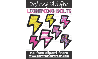 Colorful Lightning Bolts Clipart