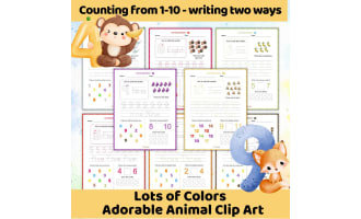 Colorful Math Worksheets for Pre-K and Kindergarten - Counting to 10