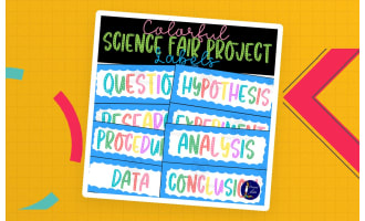 Science Fair Project Labels – Colorful Set of 10