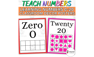 Colorful Ten Frame Number Posters for 0-20 Counting Practice.