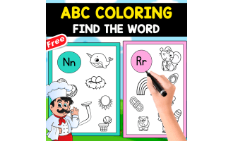 COLORING ABC MINIBOOK | FIND THE WORD