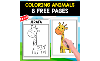 COLORING ANIMALS | 8 FREE PAGES FOR KIDS