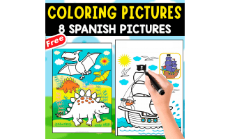 COLORING SPANISH PAGES | 8 FREE ILLUSTRATIONS