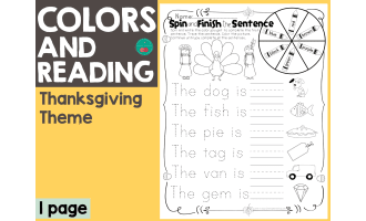 Colors and Reading - Spin and Finish the Sentence