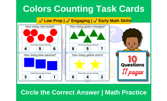 Colors Counting Task Cards | Early Math Circle Activity