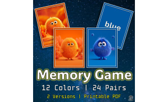 Colors Memory Game • 24 Pairs of Matching Cards