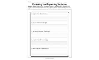 Combining and Expanding Sentences – Writing Practice