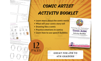 Comic Artist, Create Your Own Comic; printable for kids, learn about comic book artist, educational comic ideas, Activity printable