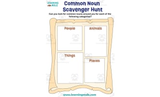 Common Noun Scavenger Hunt Activity
