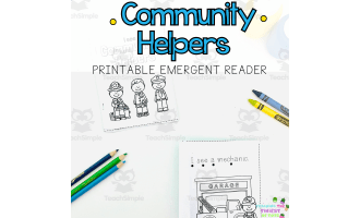 Community Helpers Emergent Readers Sight Word Mini Book |Reading Activities