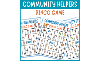 Community helpers occupation bingo game social studies career activity