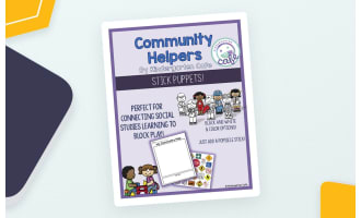 Community Helpers Stick Puppets – 16 Character Set