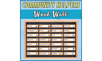 Community Helpers Word Wall Bulletin Board - English Vocabulary