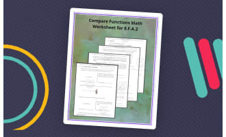 Compare Functions Math Worksheet for 8.F.A.2