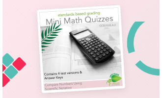 Compare Numbers Using Scientific Notation Quiz - Multiple Versions