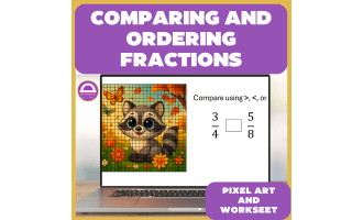 Comparing and Ordering Fractions Pixel Art Activity and Worksheet
