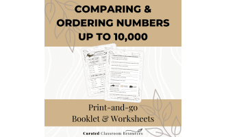 Comparing and Ordering Numbers up to 10,000 Math Worksheets