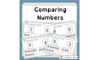 Comparing Numbers Worksheets for PRE-K, K-2, and Special Education
