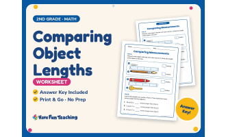 Comparing Object Lengths Worksheet – 2nd Grade Measurement & Size