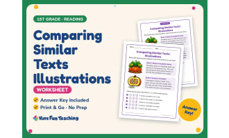 Comparing Similar Texts Illustrations Worksheet – 1st Grade Practice