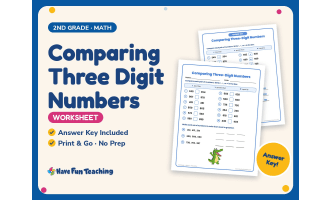 Comparing Three Digit Numbers Worksheet – 2nd Grade Inequalities