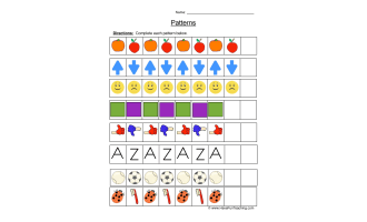 Complete the Patterns Worksheet