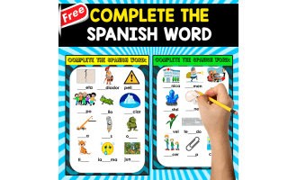 COMPLETE THE SPANISH WORD | 15 FREE PAGES