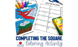 Completing the Square Color by Numbers Worksheet