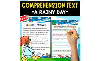 COMPREHENSION ACTIVITY + 4 ANCHOR CHARTS | A RAINY DAY