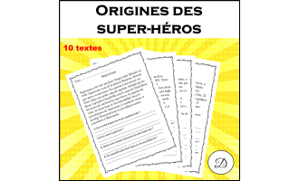 Compréhension de lecture - Origines des super-héros (10 textes)