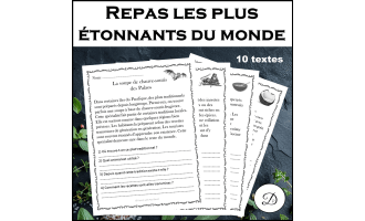 Compréhension de lecture - Repas les plus étonnants du monde
