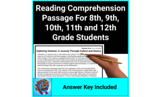Comprehension Passage Sub Plan for 8th, 9th, 10th, 11th & 12th Grades