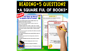 COMPREHENSION TEXT SPA+ENG | A square full of books
